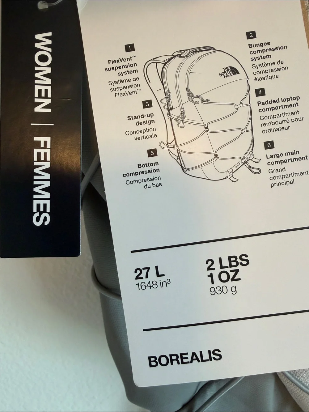 The North Face Borealis Backpack - Light Gray and Gray